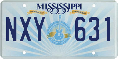 MS license plate NXY631