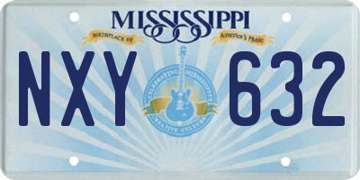 MS license plate NXY632