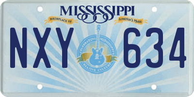 MS license plate NXY634