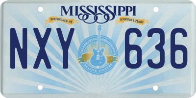 MS license plate NXY636