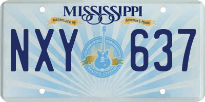 MS license plate NXY637