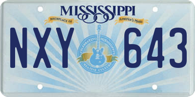 MS license plate NXY643