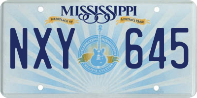 MS license plate NXY645
