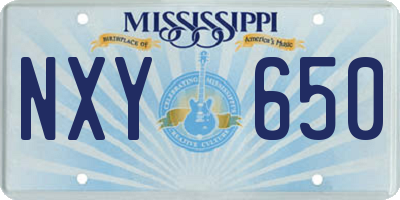 MS license plate NXY650