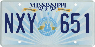 MS license plate NXY651