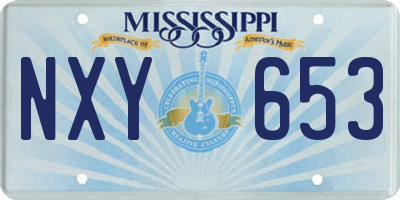 MS license plate NXY653