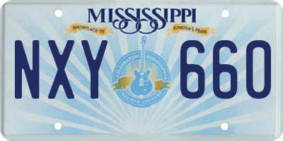 MS license plate NXY660