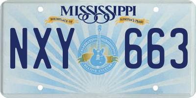 MS license plate NXY663