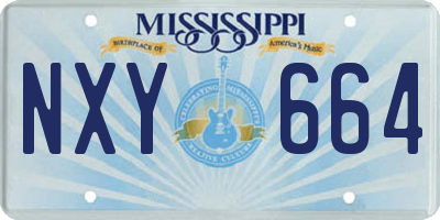 MS license plate NXY664