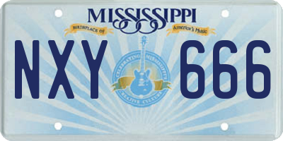 MS license plate NXY666
