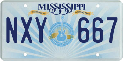 MS license plate NXY667