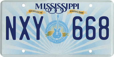 MS license plate NXY668