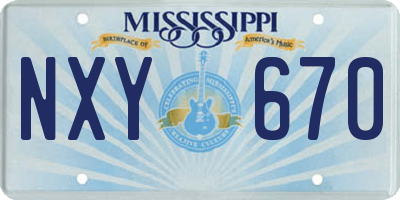 MS license plate NXY670