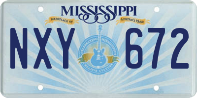 MS license plate NXY672