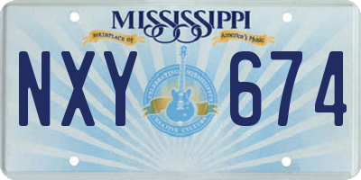 MS license plate NXY674