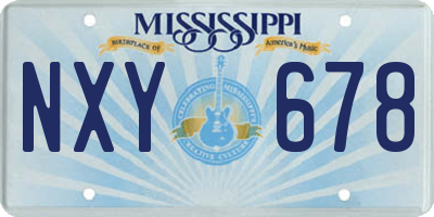 MS license plate NXY678