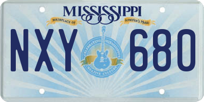 MS license plate NXY680