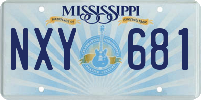 MS license plate NXY681