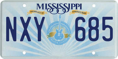 MS license plate NXY685