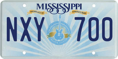 MS license plate NXY700