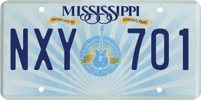 MS license plate NXY701