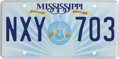 MS license plate NXY703