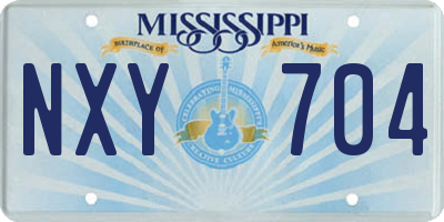 MS license plate NXY704