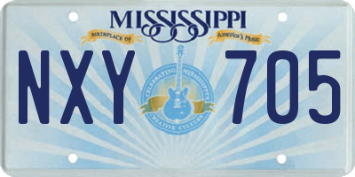 MS license plate NXY705