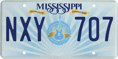 MS license plate NXY707