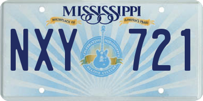 MS license plate NXY721