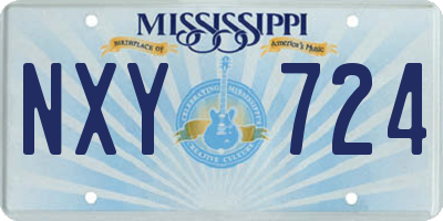 MS license plate NXY724