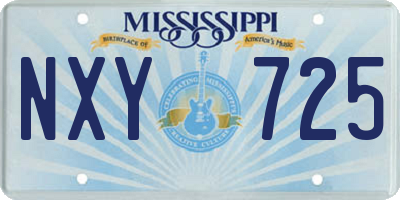 MS license plate NXY725