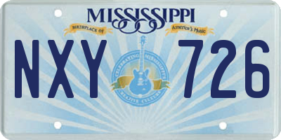 MS license plate NXY726