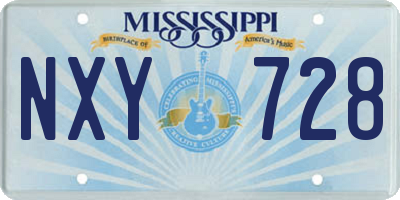 MS license plate NXY728
