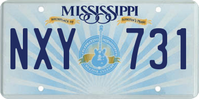 MS license plate NXY731
