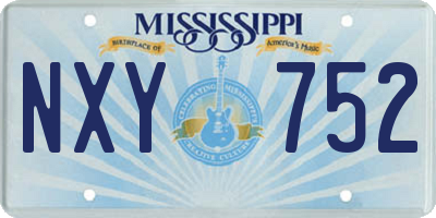 MS license plate NXY752