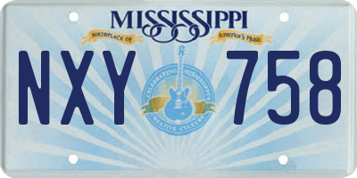 MS license plate NXY758