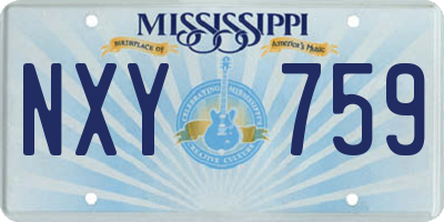 MS license plate NXY759