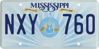 MS license plate NXY760