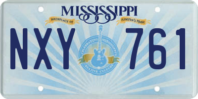 MS license plate NXY761
