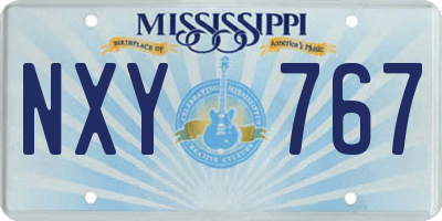 MS license plate NXY767