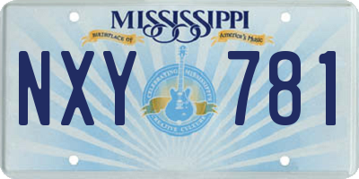 MS license plate NXY781