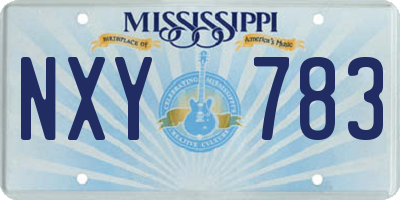MS license plate NXY783