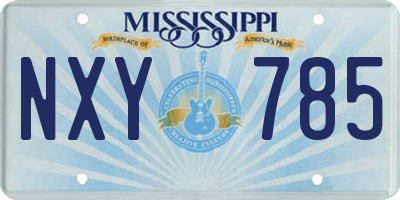 MS license plate NXY785