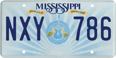MS license plate NXY786