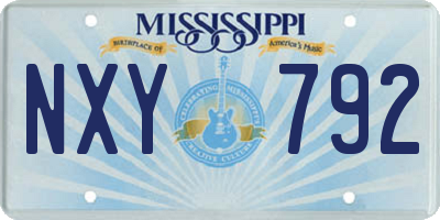 MS license plate NXY792