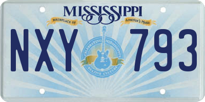 MS license plate NXY793