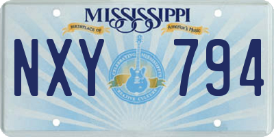 MS license plate NXY794