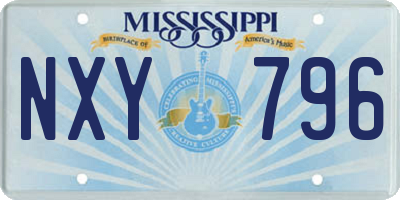 MS license plate NXY796