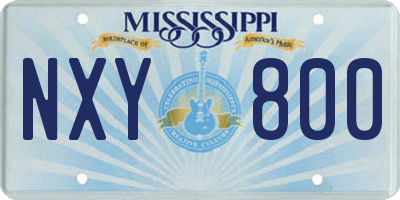MS license plate NXY800